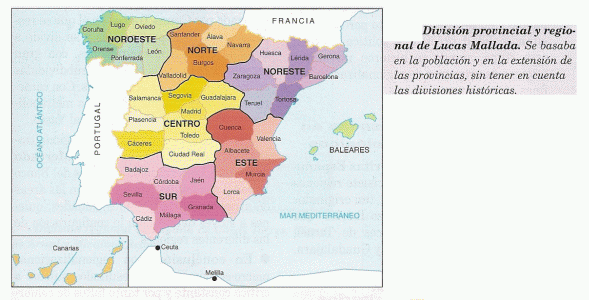 Geo, Humana, Divisin Territorial Administrativa, Lucas Mallada, Siglo XIX, 1881